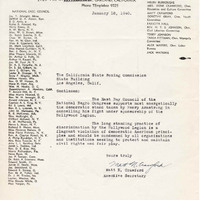 East Bay Council of the National Negro Congress Correspondence, State Athletic Commission Records, Investigation Files, F2219, California State Archives.