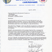 Norwalk Bicentennial Commission Correspondence