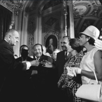 Thumbnail for President Lyndon B. Johnson with Dr. Martin Luther King, Jr. at the signing of the Voting Rights Act

