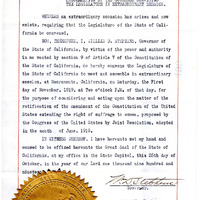 Thumbnail for Proclamation by the Governor for the 19th Amendment