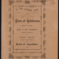 Thumbnail for Case No. 3091, Ellen R. Van Valkenburg v. Albert Brown, Brief of Appellant