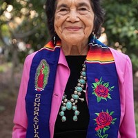 Thumbnail for Photograph of Dolores Huerta celebrating her honorary doctorate from USC