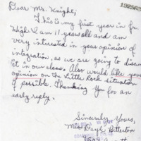 Thumbnail for Letter from Dayle Betterton to California Governor Goodwin Knight about school integration