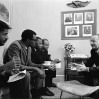 Thumbnail for President Lyndon B. Johnson meeting with Civil Rights activists including John Lewis and James Farmer