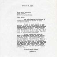 Thumbnail for Letter from California Governor Goodwin Knight to Dayle Betterton about school integration 